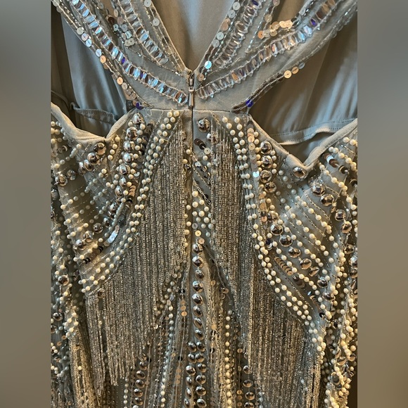 NWT - ASOS EDITION SEQUIN AND PEARL JUMPSUIT WITH FRINGING - Women’s size: 12 - Picture 14 of 16